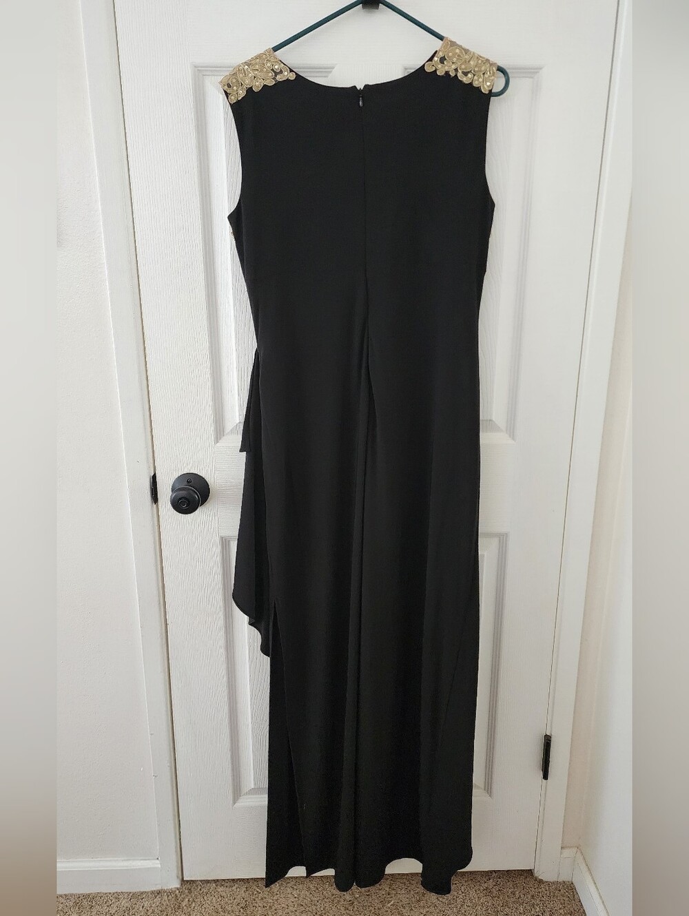 Black Evening Gown with Gold Details - Picture 2 of 3